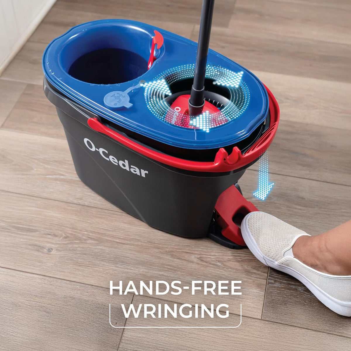 O-Cedar EasyWring RinseClean Microfiber Spin Mop & Bucket System – Dual Chamber Floor Cleaning Set