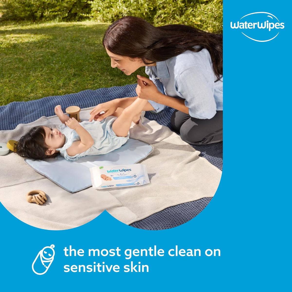 WaterWipes Sensitive+ Newborn & Baby Wipes 12 Pack – 99.9% Water, Unscented & Gentle Care