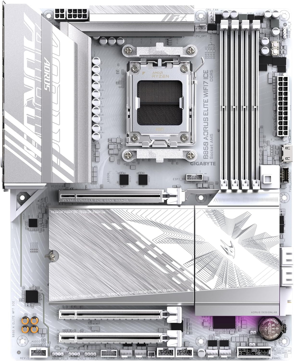 Gigabyte B850 AORUS ELITE WIFI7 ICE White AMD Ryzen AM5 ATX Motherboard (B850 AORUS ELITE WIFI7 ICE)